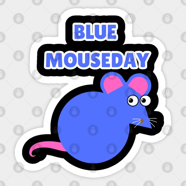 Blue Mouseday- mouse Sticker by Rattykins